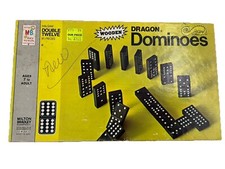 Vintage MB Halsam Double Twelve 91 Pieces Dragon Dominoes Set 4133 USA Made 1975
