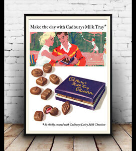 Vintage Magazine advert poster reproduction. Cadburys chocolate biscuits