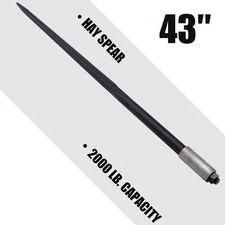 43" Hay Bale Spike 2000lb Capacity Skidsteer Attachment for Tractors Lifts More