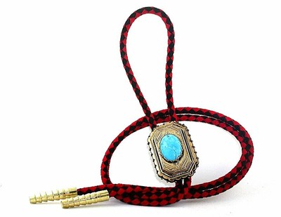 VINTAGE 18x13 OVAL ARIZONA TURQUOISE CABOCHON CAB GEMSTONE GEM BOLO TIE EPBT77N