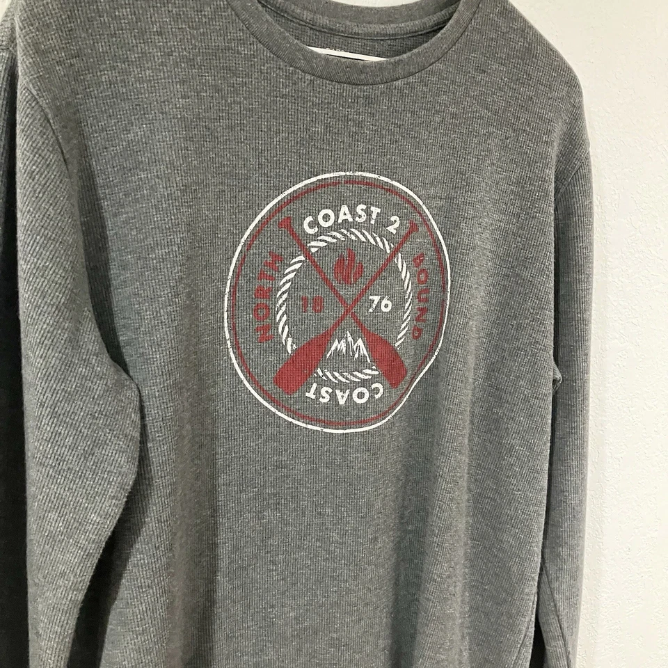 GH Bass Men’s Long Sleeve Thermal Grey Top Large Fall Cozy Outdoors School C4 - Image 3 of 4