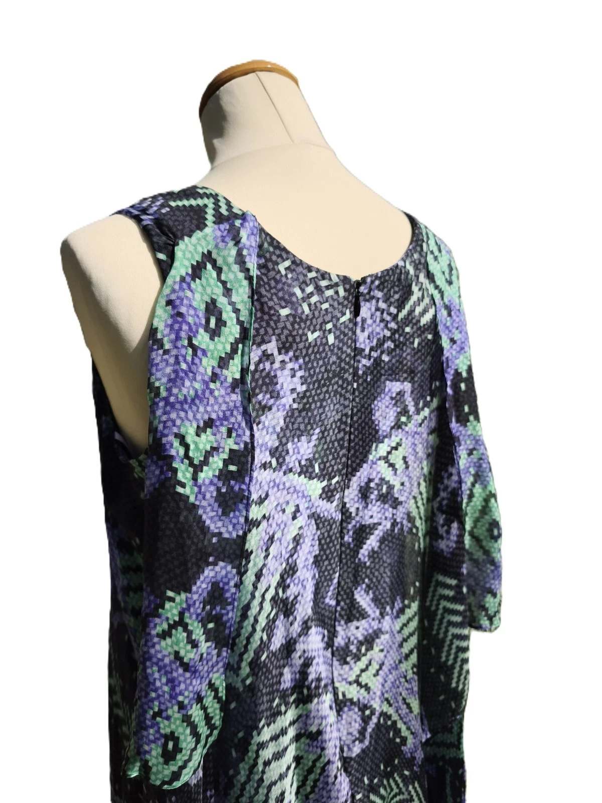 Abito in seta VERSACE COLLECTION nero e viola con cambio nuovo taglia L