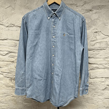 Polo Ralph Lauren Classic Fit Denim Shirt Button Down Embroidered Logo Vintage