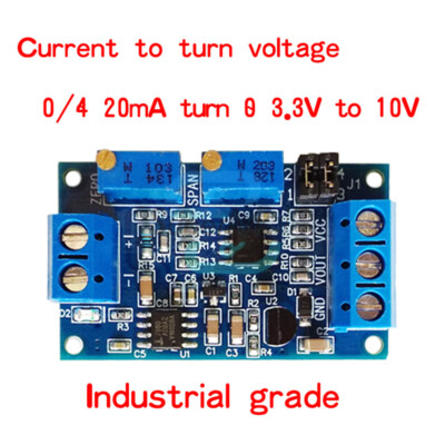 0/4-20mA To 0-3.3V 5V/10V Current To Voltage Module Transmitter Signal Converter