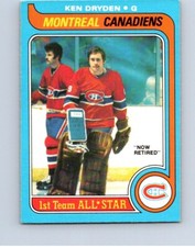 HOCKEY CARD OPC  MONTREAL CANADIENS 1979 RETIRED LAST CARD KEN DRYDEN NO207