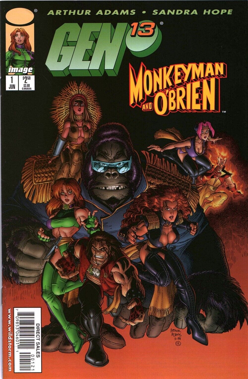 Image/Dark Horse Comics Gen 13 Monkeyman and O'Brien Comic Book #1A (1998)