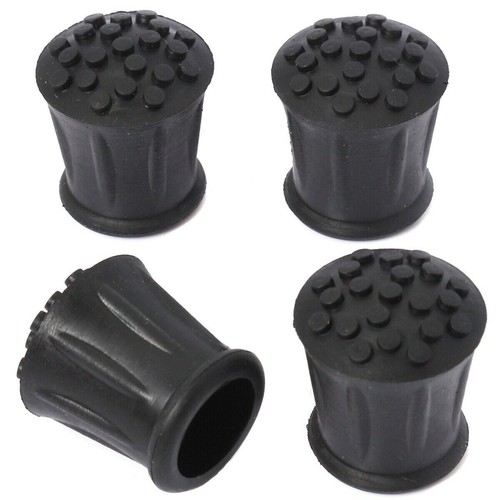 SET OF 4 HEAVY DUTY 19mm WALKING STICK RUBBER FERRULES Cane Crutch Grip