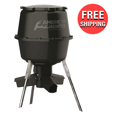 Outdoor Hunting Tripod Gravity Feeder 30 Gal Overhang Hood 225 lb. Feed Capacity