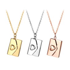 Engraved With 'I Love You' Love letter Pendant Anniversary Gift Custom Necklace