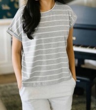 ZYIA Active Gray Stripe Shoulder T - XL