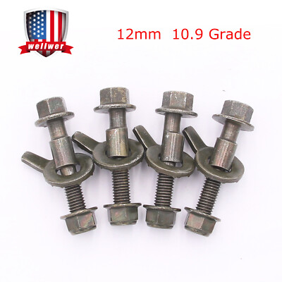 Adjustable Camber Alignment Cam Bolt 12mm Bolts Kit for Front Wheels Cam Bolts