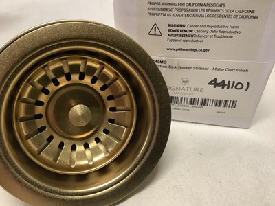 Signature Hardware 441101 Atlas 3-1/2'' Basket Strainer - Matte Gold