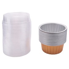 Tazas de Postre con Tapas, Soportes para Tazas para Hornear de Papel de Alu2990
