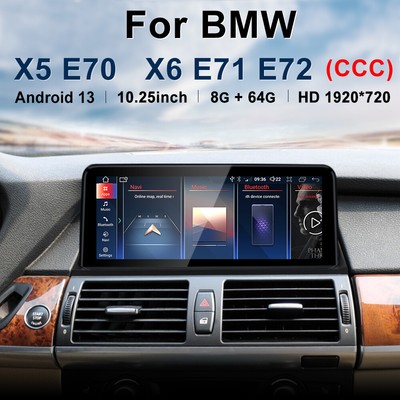 10.25'' Android 13 8Core Car Stereo GPS Radio Carplay For BMW X5 E70 X6 E71 CCC