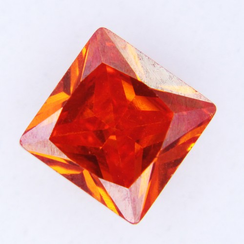 Princess Shape 1 Pc Sapphire Orange Excellent Cut .90 Ct 6 mm Loose Gemstone