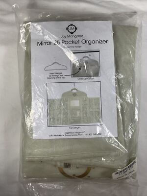 NEW - Joy Mangano- hanging 28 pocket organizer with mirror