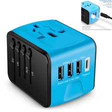 Universal International Travel Adapter Charger 3 USB Type-C Wall Power Converter