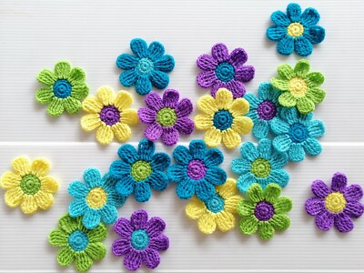 Hand-knitted Flower Knitting Crochet Flower Rose DIY Craft Handmade Knit Flower Applique Patch Clothing Bags Hats Accessories &ndash; Buy The Best Products In The Online Store