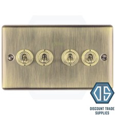 Antique Brass Screwed Switches and Sockets Full Range