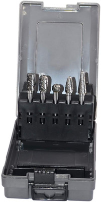 Carbide Burrs Set 5Pcs with 1/4''Shank Double Cut Solid Power Tools Tungsten Ca