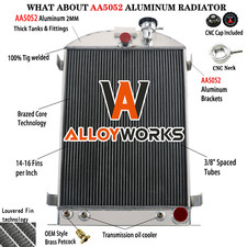 4-row Aluminum Radiator For 1933-1935 Ford Grill Shells Hot Rod Chevy 350 V8 4-row Aluminum Radiator For 1933-1935 Ford Grill Shells Hot Rod Chevy 350 V8