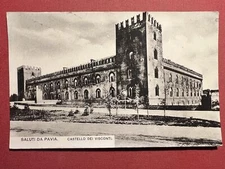 Cartolina - Saluti da Pavia - Castello dei Visconti - 1907