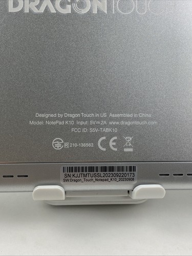 Dragon Touch Notepad K10 10.1Tablet 32GB Quad Core Processor 8MP Camera Wifi - Picture 6 of 7
