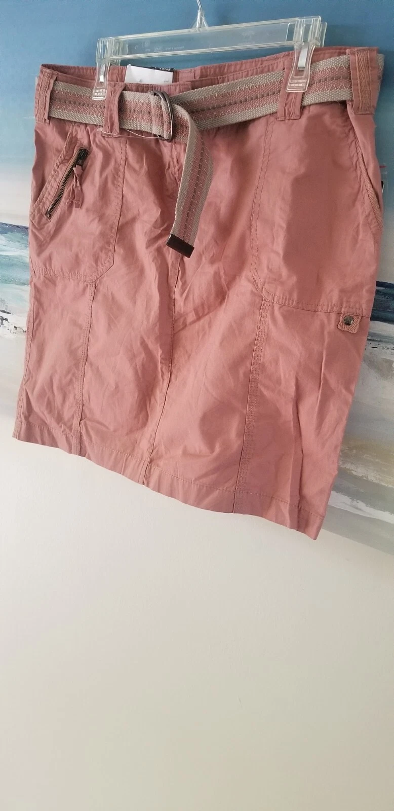 NEW Dalia Ladies 12 Modern Fit Mauve Cotton Skirt W/Belt