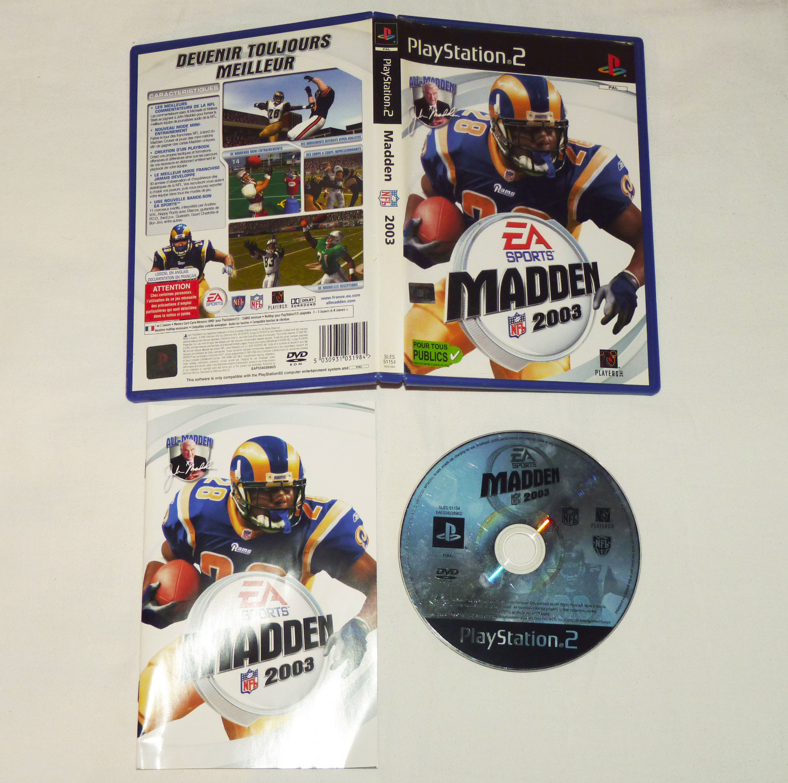 Madden NFL 2003 - Français PAL - PlayStation2/PS2 - SLES-51154 - Complet