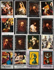 Yémen 26 timbres oblitérés PIM2592: art, tableaux