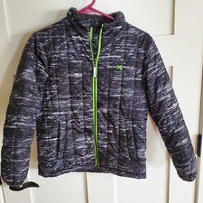 Puffer Jacket Boys Medium 10-12 Gray Full-Zip Coat Outdoors Zero Xposure Fall