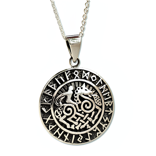Sleipnir Odin AnhäNger Halskette Pferd Nordisch 925 Sterling Silber Schmuck...-image