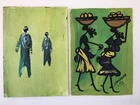 Estate Lot 2 5"x7" Paintings Green Yellow Black One Signed Crifford