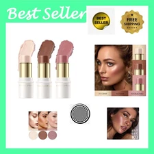 3 Pcs NEUTRAL Contour Stick Set,Cream Blush & Highlighter Bronzer Pen,Long La...