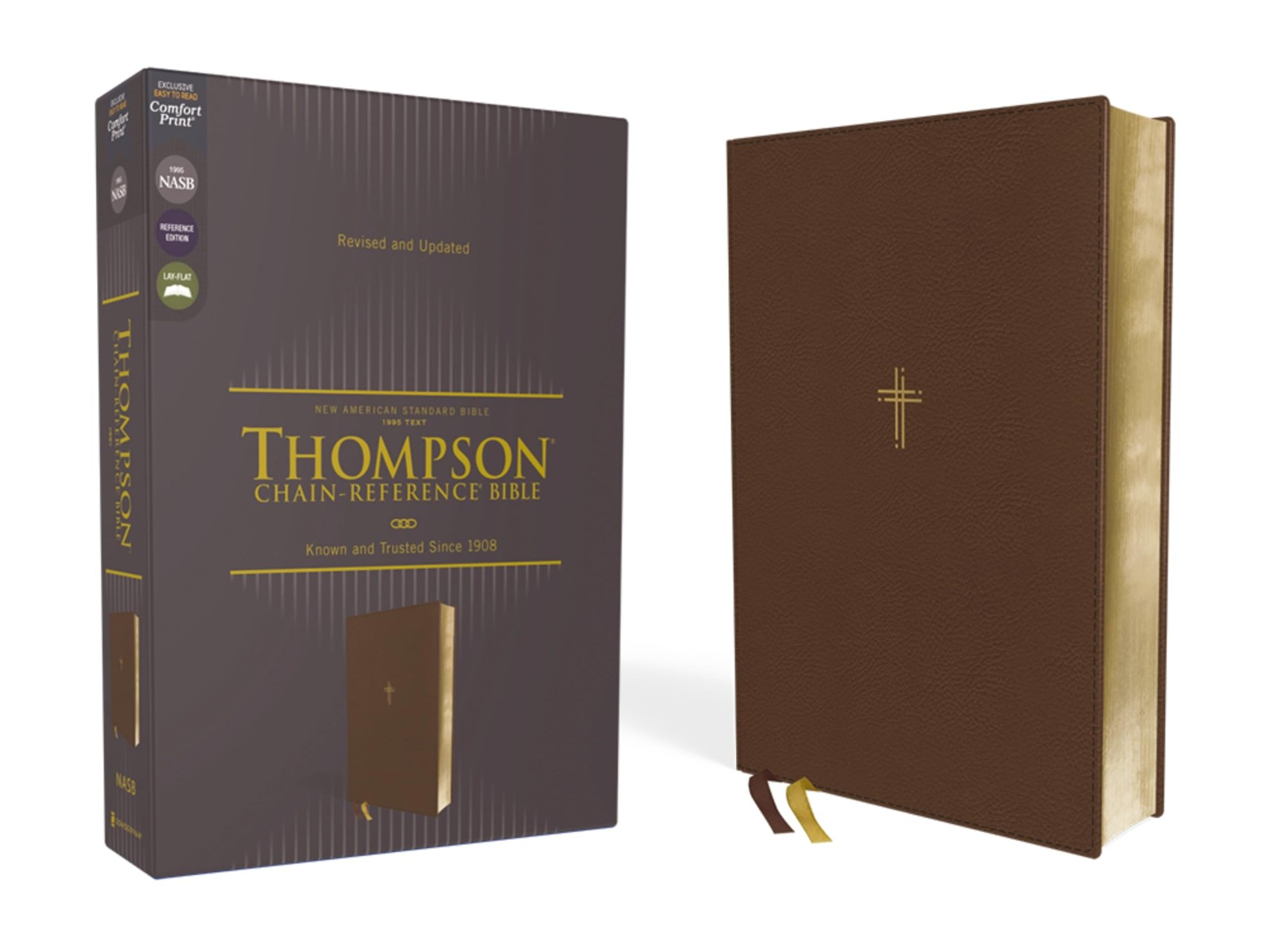 NASB, Thompson Chain-Reference Bible, Leathersoft, Brown, 1995 Text, Red - Image 6