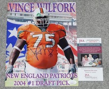VINCE WILFORK Signed UM MIAMI HURRICANES 8x10 Photo + JSA COA 77673