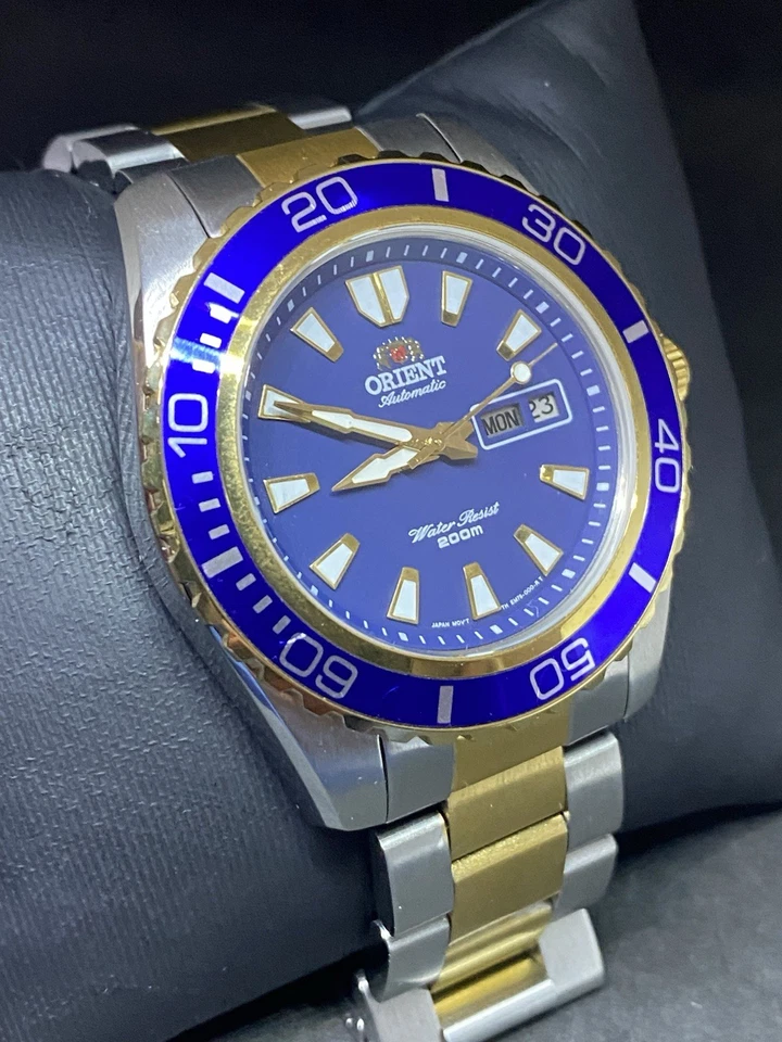 Orient Mako Automatic Blue Dial Excellent condition 200 water resistant - Image 2 of 4