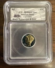 1944 P Mercury Dime ICG Brilliant Unc. Black Ruthenium/Gold SIGNED Mint Cond