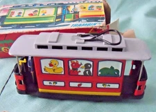 vintage TRAMBINO 2125 tin litho Streetcar TROLLEY East Germany DDR Orig Box RARE