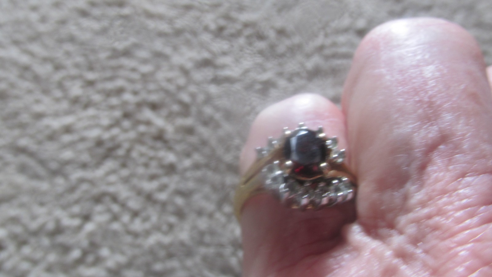 Ruby/Rhinestone Ring Size 8 Free Shipping - image 2