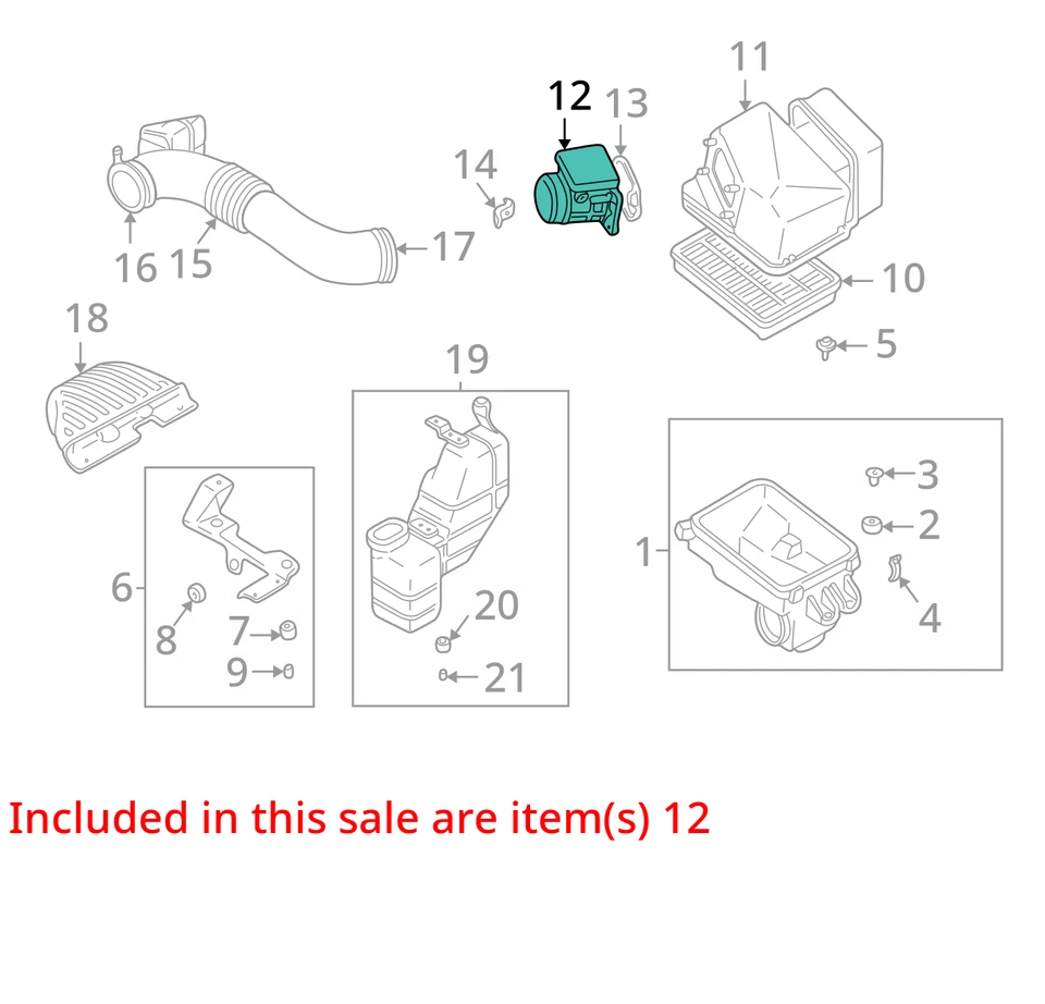 Medidor de flujo de aire excluyendo GTS compatible con 00-05 ECLIPSE 1179911 Foto 4 de 4