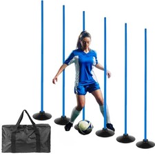 6 Pcs 5FT Adjustable Agility Training Poles for Soccer,Basketball, Football, ...