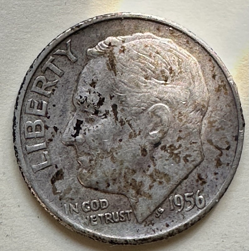 1956-D Roosevelt Dime. 90% Silver. VF+ Condition. Charity Auction/Animal Rescue.