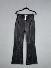 Abercrombie  Fitch Pants Womens Small Black Faux Leather Flare Vegan High Rise
