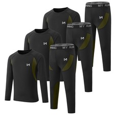 3 Sets Kids Boys Thermal Baselayer Underwear Ski For Outdoor Winter Sports Warm