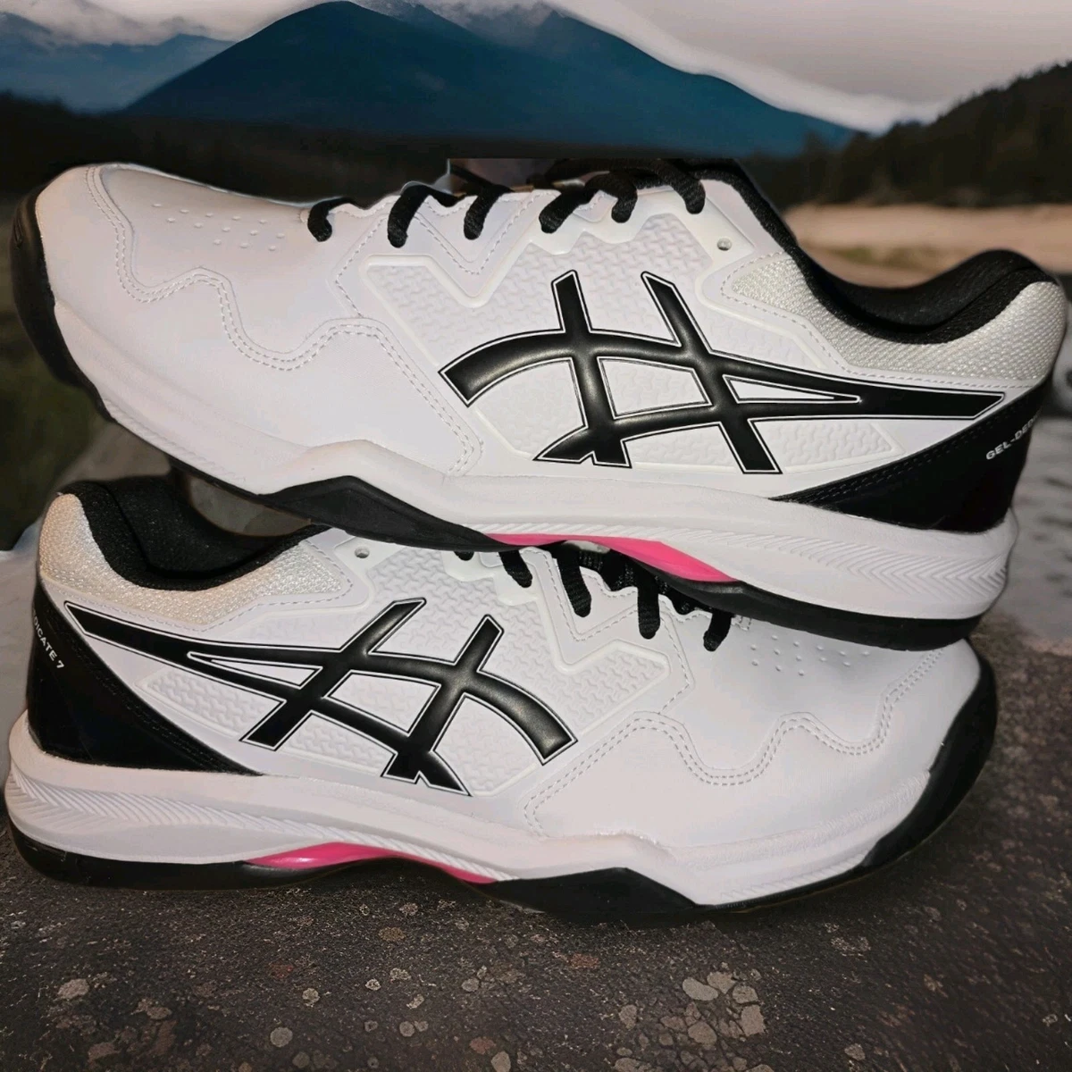 Asics Gel Dedicate 7 White Black Pink for sale | eBay