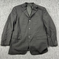 Ermenegildo Zegna Soft Blazer Mens 42 Black 3 Button Sport Coat Wool Suit Jacket