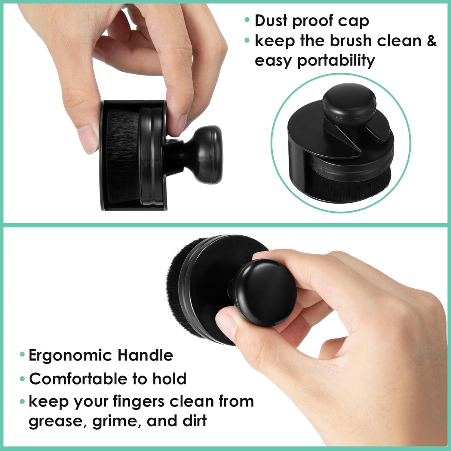 2 Pack Car Tire Shine Applicator, Auto Detail Brush, Portable Car Tire Brush