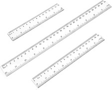 3 Pack Clear Plastic Ruler Set 6 8 12 Inch Transparent Measuring Tools School