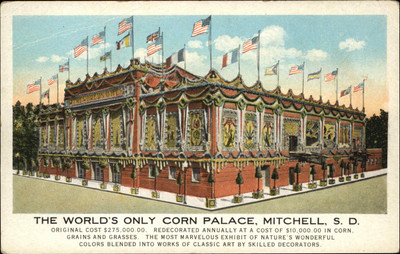 Mitchell South Dakota SD Corn Palace c1920s-30s Postcard